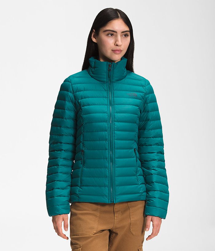 The North Face Womens Puffer Jacket Stretch 476PZLMQC - Green